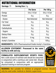 Acetyl L-Carnitine 150g