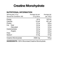 Creatine 100% Pure Creatine Monohydrate