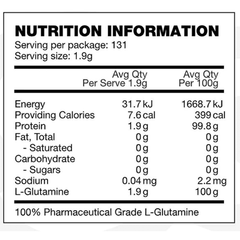 Glutamine 250g - Discounted Supplements